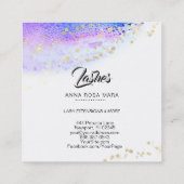 *~* LASHES Waterverf Abstract Pastel Glitter Roze Vierkante Visitekaartje (Achterkant)