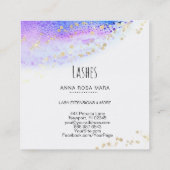 *~* LASHES Waterverf Abstracte Pastel Roze Glitter Vierkante Visitekaartje (Achterkant)