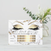 Lashes White Gold Marble Makeup Certificate Gift Kaart (Staand voorkant)