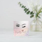 Lashes wink glittery roos Gold hart Klantenkaartje (Staand voorkant)