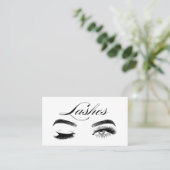 Lashes zwart-wit Simple Loyalty Kaart (Staand voorkant)