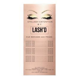 LashesD Price List Extension Gold Blush LOGO Reclamekaart