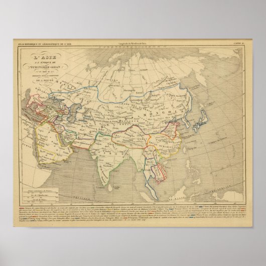 L'Asie, 1220 ap JC Poster (Voorkant)