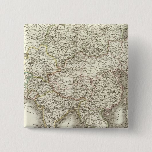 L'Asie - Azië Vierkante Button 5,1 Cm (Voorkant)