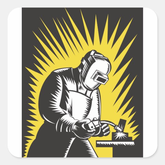Lasinrichting voor metaalarbeiders vierkante sticker (Voorkant)