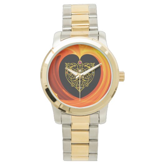 LASLEAF, zwart oranje geel Horloge (Voorkant)