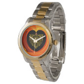 LASLEAF, zwart oranje geel Horloge (Gekanteld)