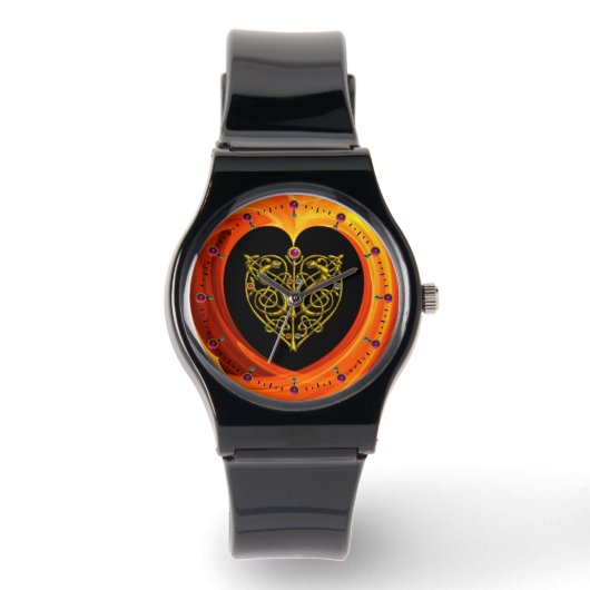 LASLEAF, zwart oranje geel Horloge (Voorkant)
