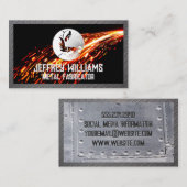 Laslogo | Vonken | Staalmetaal Visitekaartje (Voorkant / Achterkant)