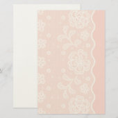 Laspatroon, bloem  4 briefpapier (Voorkant / Achterkant)