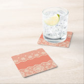 Laspatroon, bloem  4 kartonnen onderzetters (Insitu)