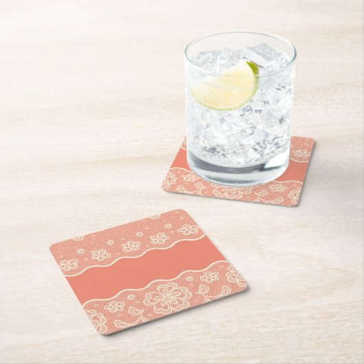 Laspatroon, bloem  4 kartonnen onderzetters (Insitu)