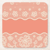 Laspatroon, bloem  4 kartonnen onderzetters (Voorkant)