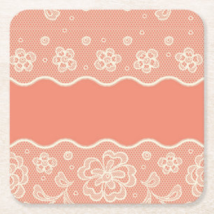 Laspatroon, bloem  4 kartonnen onderzetters