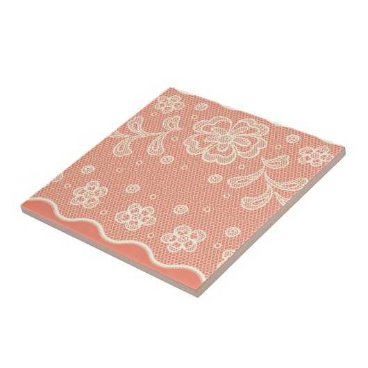 Laspatroon, bloem  4 tegeltje (Zijkant)