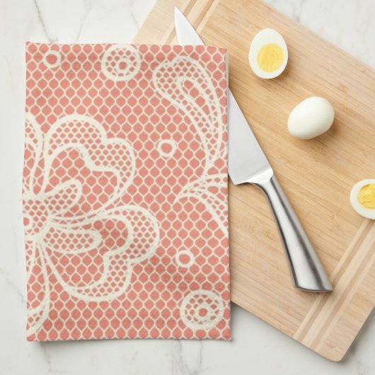 Laspatroon, bloem  4 theedoek (Quarter Fold)