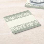 Laspatroon, bloem  5 kartonnen onderzetters (Schuin)