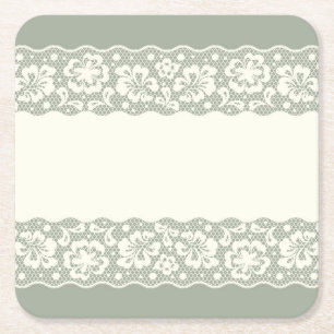 Laspatroon, bloem  5 kartonnen onderzetters