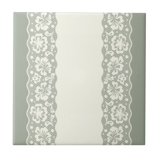 Laspatroon, bloem  5 tegeltje (Voorkant)