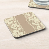 Laspatroon, bloem  7 bier onderzetter (Linkerzijde)