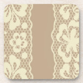 Laspatroon, bloem  7 bier onderzetter (Voorkant)