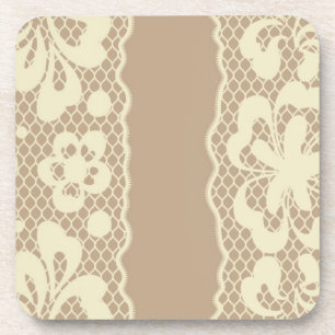 Laspatroon, bloem  7 bier onderzetter