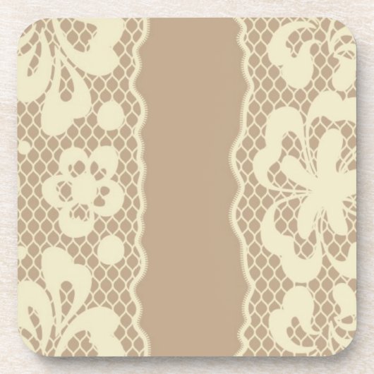 Laspatroon, bloem  7 bier onderzetter (Voorkant)