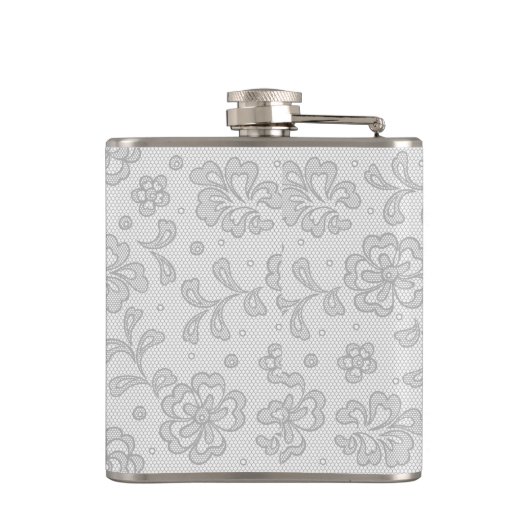 Laspatroon, bloem vintage 1 heupfles (Achterkant)