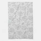 Laspatroon, bloem vintage 1 theedoek (Verticaal)