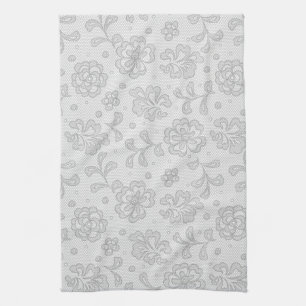 Laspatroon, bloem vintage 1 theedoek