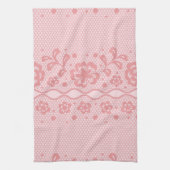 Laspatroon, bloem vintage 3 theedoek (Verticaal)