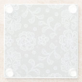 Laspatroon, bloem vintage 6 glazen onderzetter (Achterkant)