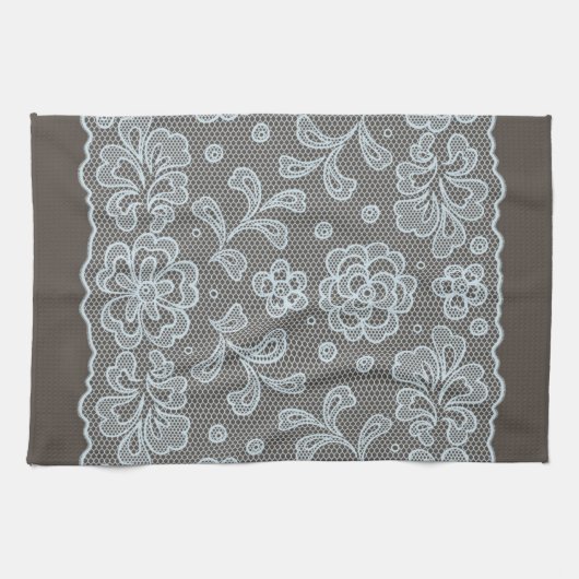 Laspatroon, bloem vintage 6 theedoek (Horizontaal)