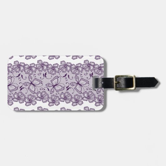 Laspatroon met vlinders bagagelabel (Voorkant horizontaal)