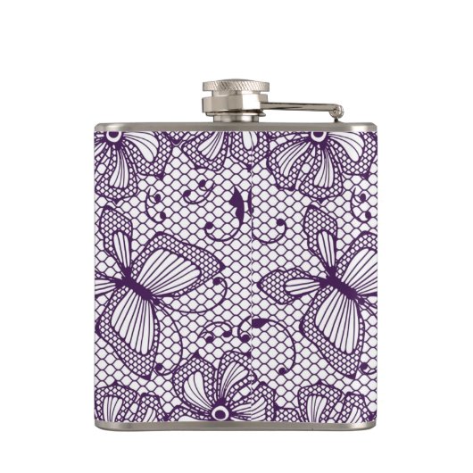 Laspatroon met vlinders heupfles (Achterkant)