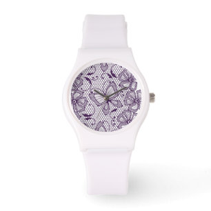 Laspatroon met vlinders horloge