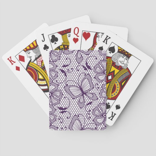 Laspatroon met vlinders pokerkaarten (Achterkant)