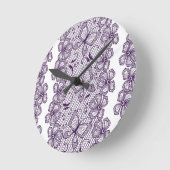 Laspatroon met vlinders ronde klok (Hoek)