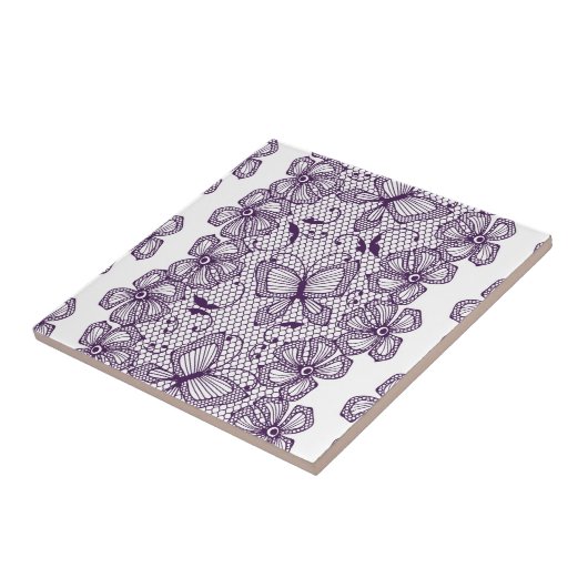 Laspatroon met vlinders tegeltje (Zijkant)