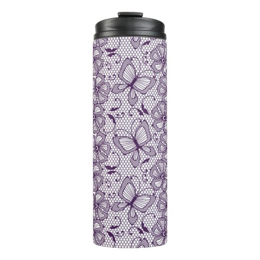 Laspatroon met vlinders thermosbeker (Voorkant)