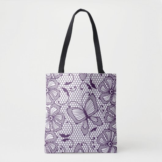Laspatroon met vlinders tote bag (Voorkant)