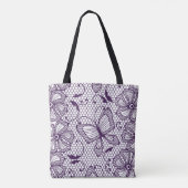 Laspatroon met vlinders tote bag (Achterkant)
