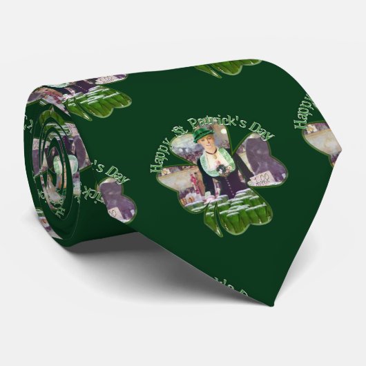 Lass Bartender St. Patrick's Day Stropdas (Opgerold)