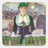 Lass Bartender St. Patrick's Day Vierkante Sticker (Voorkant)