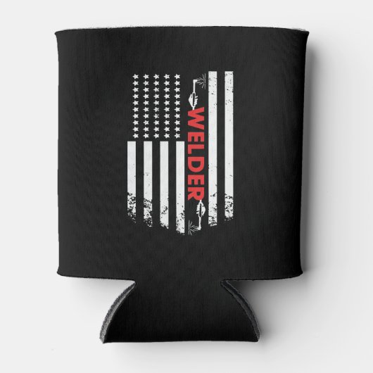 Lassen - Amerikaanse Welder Flag Blikjeskoeler (Voorkant)