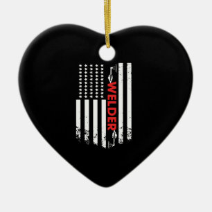 Lassen - Amerikaanse Welder Flag Keramisch Ornament