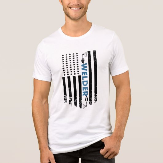 Lassen - Amerikaanse Welder Flag Tri-Blend Shirt (Voorkant)