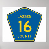 Lassen County Road Sign Poster (Voorkant)