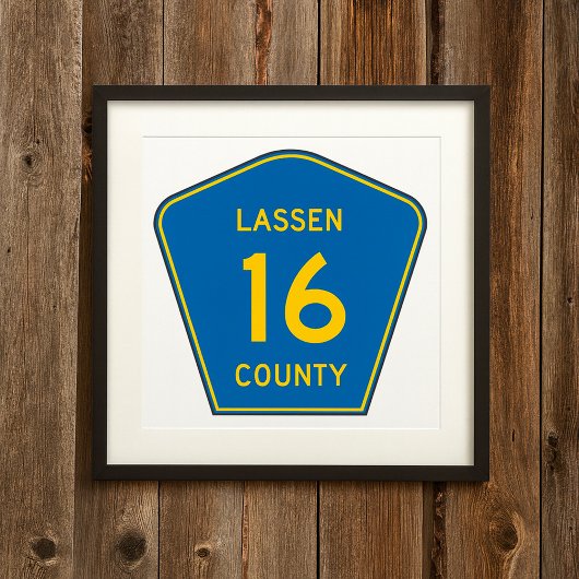 Lassen County Road Sign Poster