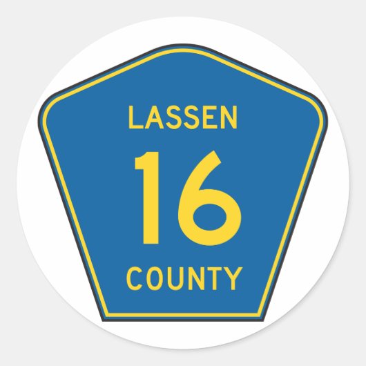 Lassen County Road Sign Stickers (Voorkant)